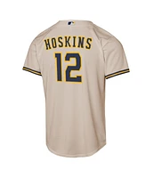 Nike Big Boys and Girls Rhys Hoskins Cream Milwaukee Brewers Home Replica Player Jersey