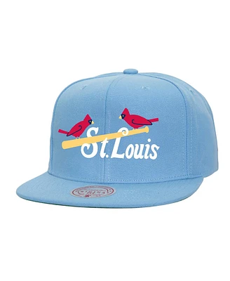 Mitchell & Ness Men's Light Blue St. Louis Cardinals Cooperstown Collection Basic Flip Snapback Hat