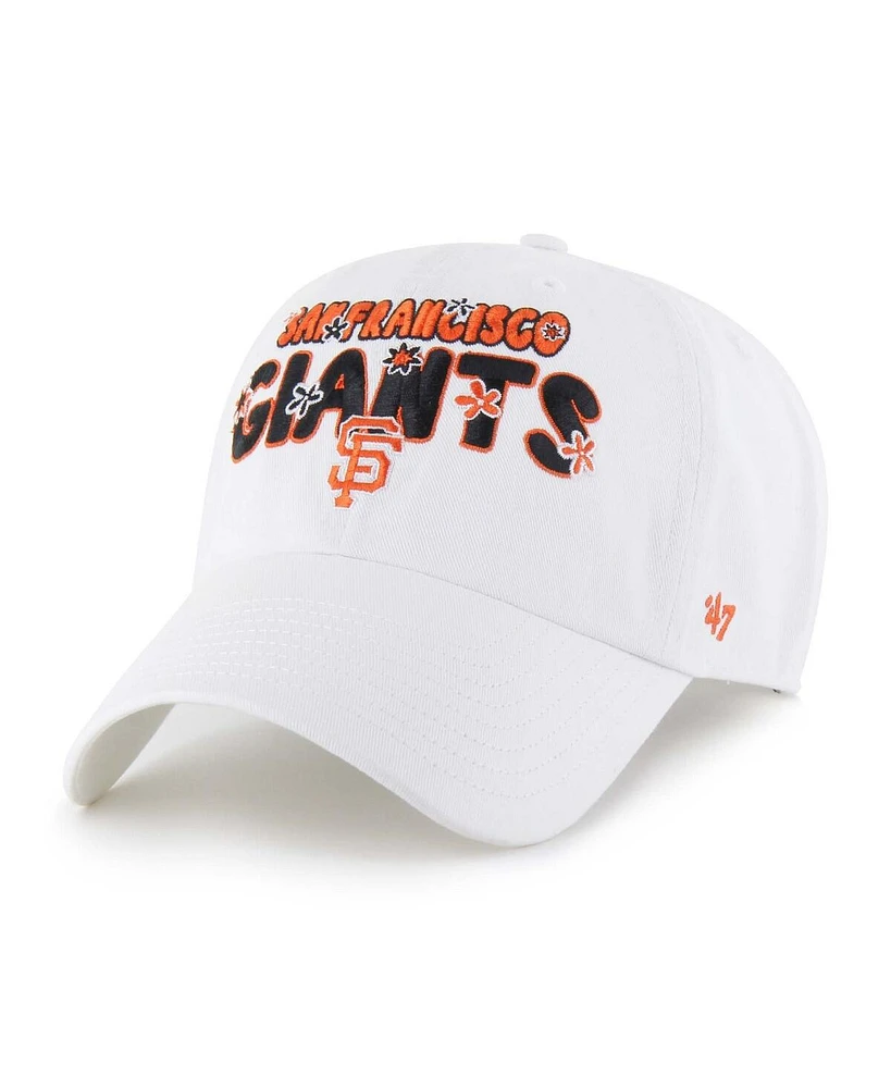 '47 Brand Women's White San Francisco Giants Flower Power Clean Up Adjustable Hat