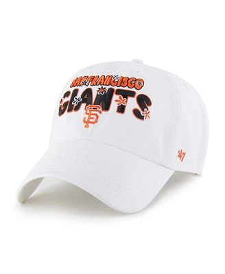 '47 Brand Women's White San Francisco Giants Flower Power Clean Up Adjustable Hat