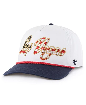 '47 Brand Men's White Las Vegas Raiders Patriotic Overhand Hitch Adjustable Hat