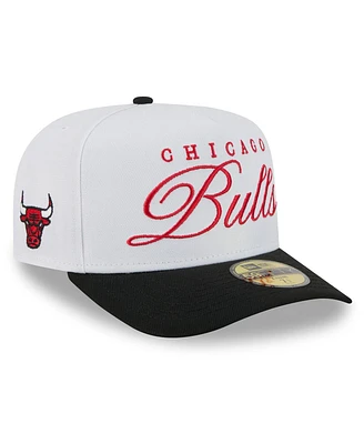 New Era Men's White/Black Chicago Bulls 2025 Nba Draft A-Frame 59FIFTY Fitted Hat