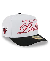 New Era Men's White/Black Chicago Bulls 2025 Nba Draft A-Frame 59FIFTY Fitted Hat
