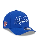 New Era Men's Blue New York Knicks 2025 Nba Draft M-Crown A-Frame 9FORTY Adjustable Hat
