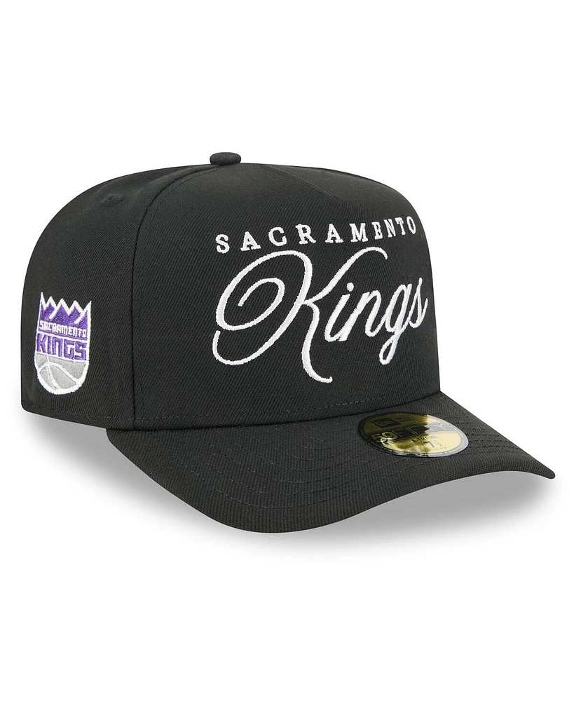New Era Men's Black Sacramento Kings 2025 Nba Draft A-Frame 59FIFTY Fitted Hat