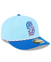New Era Men's Light Blue/Blue Seattle Mariners 2025 Fourth of July Low Profile 59FIFTY Fitted Hat