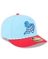 New Era Men's Light Blue/Red Athletics 2025 Fourth of July Low Profile 59FIFTY Fitted Hat
