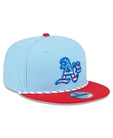New Era Men's Light Blue/Red Athletics 2025 Fourth of July 9FIFTY Snapback Hat