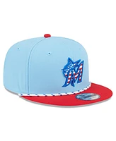 New Era Men's Light Blue/Red Miami Marlins 2025 Fourth of July 9FIFTY Snapback Hat