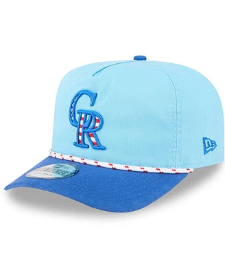 New Era Men's Light Blue/Blue Colorado Rockies 2025 Fourth of July Golfer Snapback Hat
