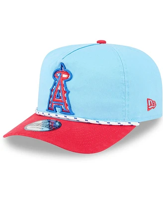 New Era Men's Light Blue/Red Los Angeles Angels 2025 Fourth of July Golfer Snapback Hat