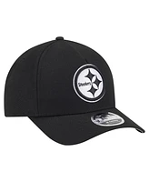 New Era Men's Black Pittsburgh Steelers Team Collection 9FORTY M-Crown A-Frame Adjustable Hat