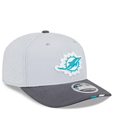 New Era Men's Gray/Graphite Miami Dolphins 2025 Nfl Training Camp 9SEVENTY Adjustable Hat