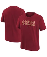 Nike Big Boys and Girls Scarlet San Francisco 49ers Team Wordmark T-Shirt