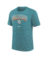 Nike Big Boys and Girls Aqua Miami Dolphins Sideline Velocity Performance T-Shirt