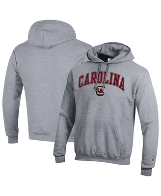 Champion Men's Heather Gray South Carolina Gamecocks Arch Over Logo Pullover Hoodie