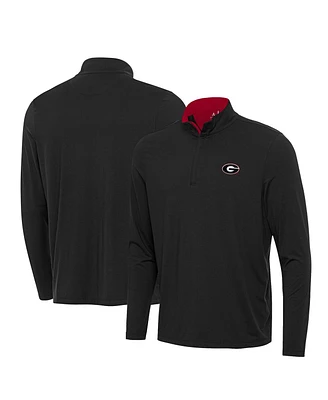 Antigua Men's Black Georgia Bulldogs Content Quarter-Zip Pullover Sweatshirt