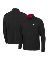 Antigua Men's Black Georgia Bulldogs Content Quarter-Zip Pullover Sweatshirt