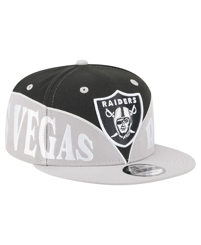 New Era Men's Black/Gray Las Vegas Raiders Split 9FIFTY Snapback Hat