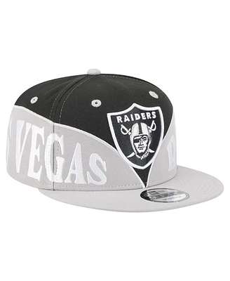 New Era Men's Black/Gray Las Vegas Raiders Split 9FIFTY Snapback Hat