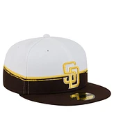 New Era Men's Brown/White San Diego Padres Paint Stroke 59FIFTY Fitted Hat