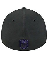 New Era Men's Black Baltimore Ravens Stripes 39THIRTY Flex Hat