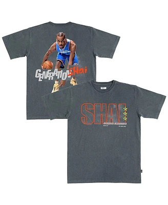 Slam Men's and Women's Shai Gilgeous-Alexander Charcoal Oklahoma City Thunder February/March 2025 Cover Graphic Remix T-Shirt
