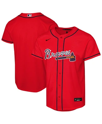 Nike Big Boys and Girls Red Atlanta Braves Alternate 2 Replica Jersey
