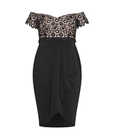 City Chic Women's Lace Glamour Midi Dress