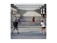22 Ft Portable Pickleball Net with 6 Lockable Wheels and Carry Bag