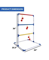 Premium Solid Plastic Ladder Ball Toss Game Set with Ladder Ball Bolas & Carrying Case