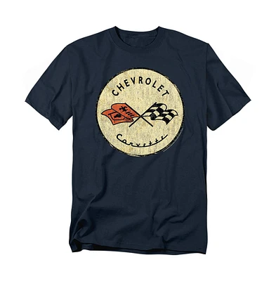 Logovision Men's Chevrolet Old Vette T-Shirt Navy