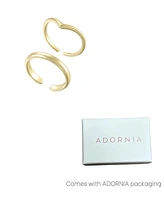 Adornia Adjustable Chevron and Double Line Toe Ring Set