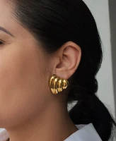 Adornia Stainless Steel Heart Statement Stud Earrings