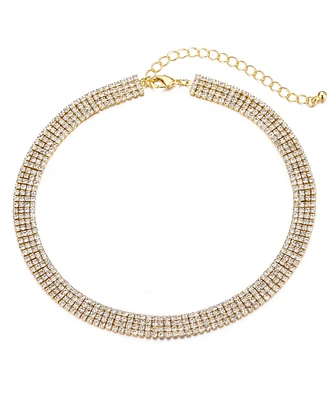 Adornia Gold Crystal Adjustable Choker Necklace