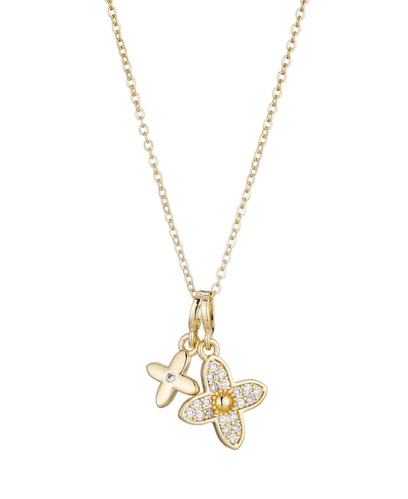 Adornia Tarnish Resistant Cubic Zirconia Double Pointed Clover Necklace