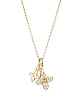 Adornia Tarnish Resistant Cubic Zirconia Double Pointed Clover Necklace
