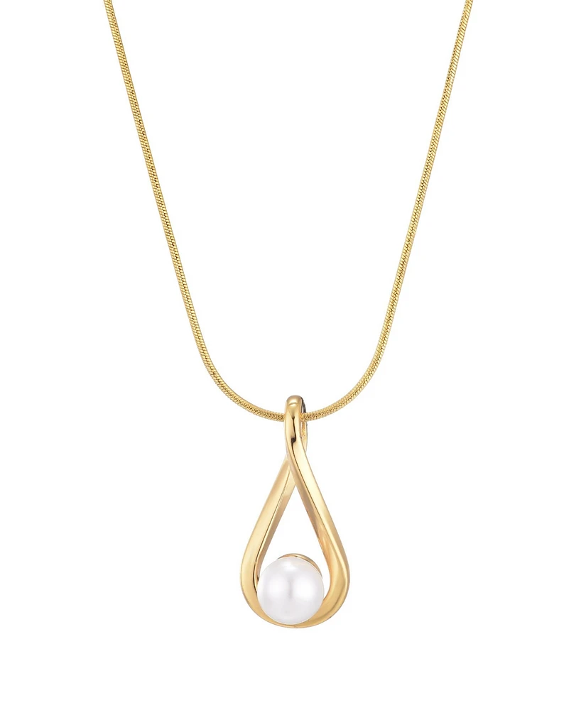 Adornia Hanging Cultivated Pearl Pendant Necklace