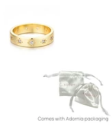 Adornia Gold Cubic Zirconia Stars Band Ring