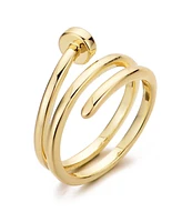 Adornia Gold Nail Double Wrap Ring
