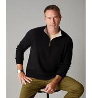 LuxLined Men's Itch-Free Cashmere Quarter-Zip Sweater with Soft Inner Lining