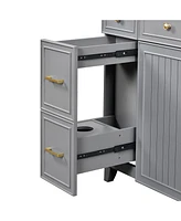 Streamdale Furniture 36" Bathroom Vanity w/ Ceramic Sink & Hairdryer Drawer