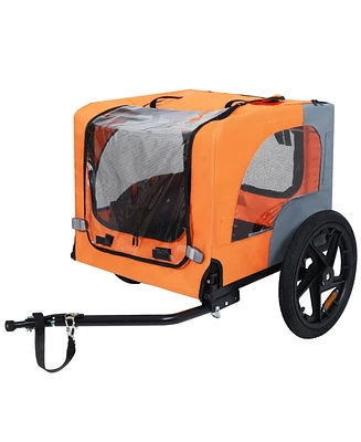 Heavy Duty Collapsible Pet Bike Trailer - Orange