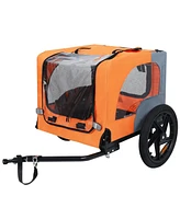 Heavy Duty Collapsible Pet Bike Trailer - Orange