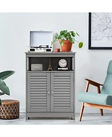 Volenca Wood Freestanding Bathroom Storage Cabinet with Double Shutter Door