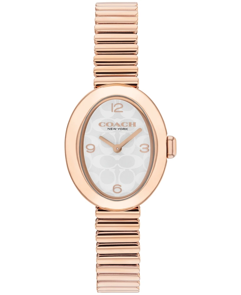 Coach Women's Sammy Rose Gold Tone Stainless Steel Stretch Bracelet Watch, 22.5mm