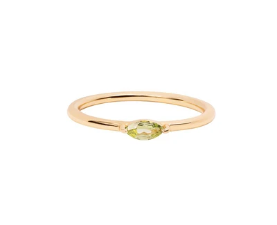 Marquise Birthstone Ring - August Peridot