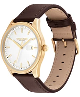 Coach Women's Oliver Brown Leather Calfskin Strap Watch, 41mm
