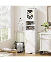 Volenca 67 Inch Tall Bathroom Cabinet Freestanding Storage Cabinet with 5 Adjustable Shelves