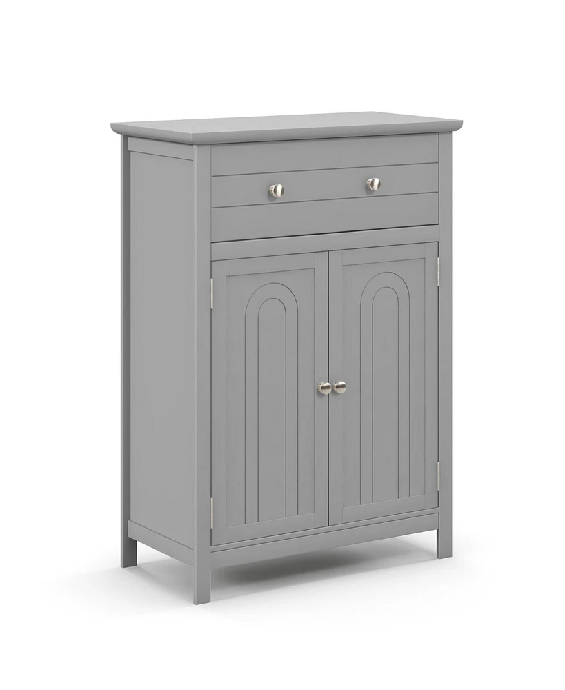 Volenca 2-Door Freestanding Bathroom Cabinet with Drawer and Adjustable Shelf
